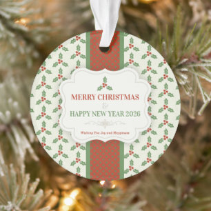 Motif de houx de Noël Houx vert Baies rouges