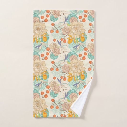 Motif de jardin fleuri coloré (Serviette à main)