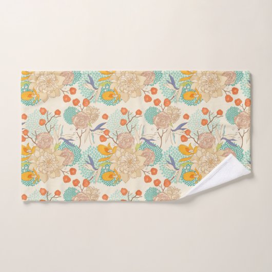Motif de jardin fleuri coloré (Serviette à main)