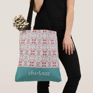 Motif de jardin moderne Sac fourre-tout monogramme