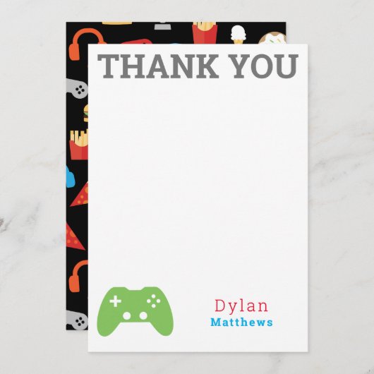 Motif de jeu vidéo Merci à Gamer (Devant / Derrière)