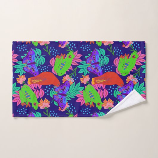 Motif de jungle vibre (Serviette à main)