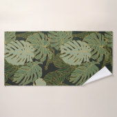 Motif de kaki vert et de monstère d'or (Serviette de bain)