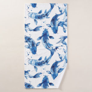 Motif de Koi indigo shibori