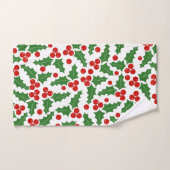 Motif de la baie de Noël rouge et vert (Serviette à main)