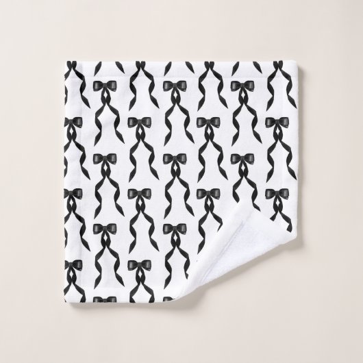 Motif de la Bow Noir (Gant de toilette)