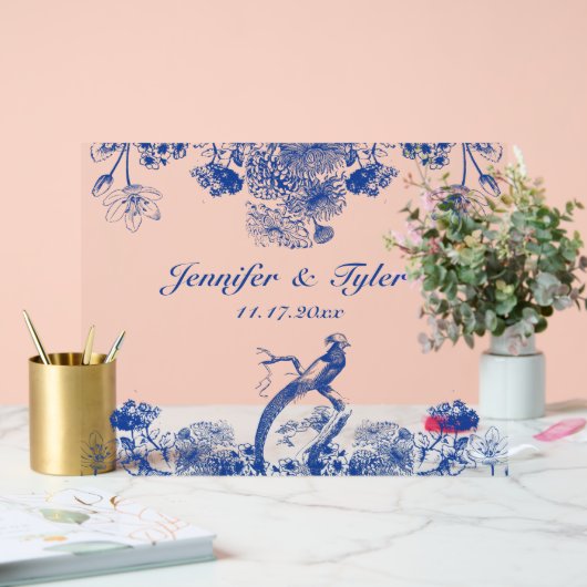 Motif de la Chine Florale Bleue avec Bird (Mariage)