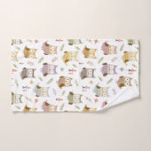 Motif de la Chouette des bois, Enfants Brown blanc (Serviette à main)