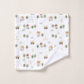 Motif de la ferme d'aquarelle (Gant de toilette)