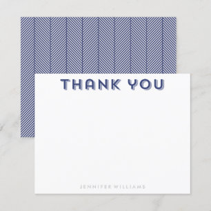 Motif de la Marine Blue Herringbone Merci Cartes