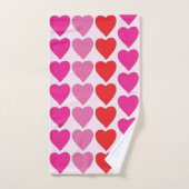 Motif de la Saint-Valentin Cœurs Fuchsia Rose Roug (Serviette à main)