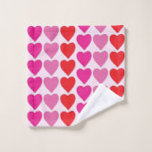 Motif de la Saint-Valentin Cœurs Fuchsia Rose Roug (Gant de toilette)