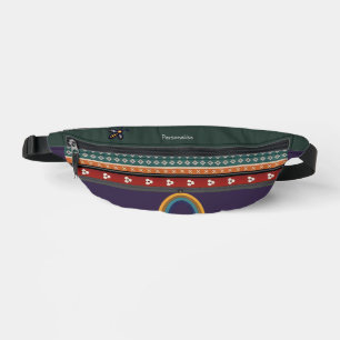 Motif de la tribu Boho Rainbow Purple Green Festiv