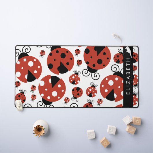 Motif De Ladybugs, Red Ladybugs, Votre Nom (Tableau pour enfants)