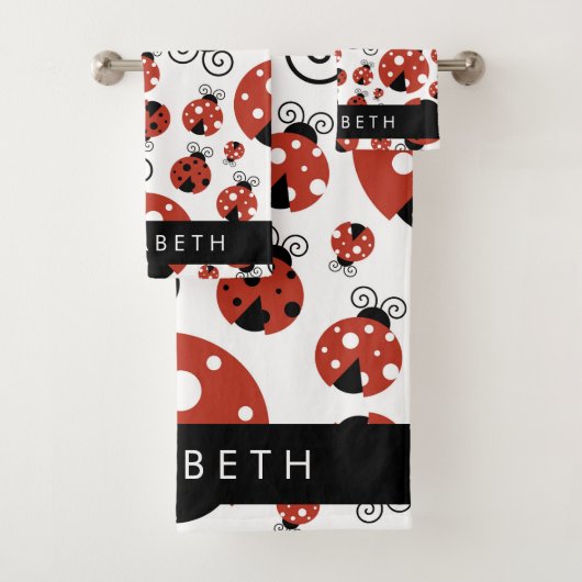 Motif De Ladybugs, Red Ladybugs, Votre Nom (En situation)