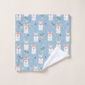 Motif de lama de lunettes de soleil d'arc-en-ciel (Gant de toilette)