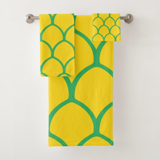 Motif de l'ananas tropical en vert et jaune (En situation)