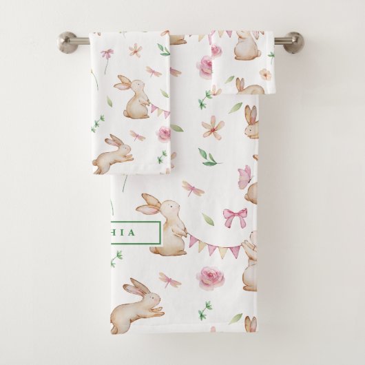 Motif de lapin rose de Pâques vintage (En situation)