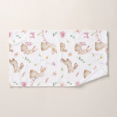 Motif de lapin rose de Pâques vintage (Serviette à main)
