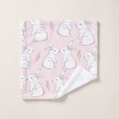 Motif de lapin rose mignon (Gant de toilette)