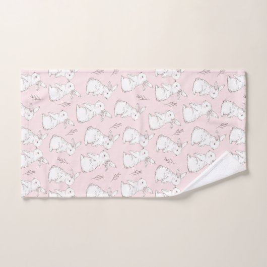 Motif de lapin rose mignon (Serviette à main)