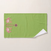 Motif de lapin scandinave Lime rose (Serviette à main)