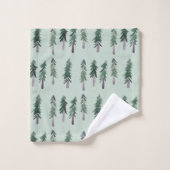Motif de l'aquarelle de la forêt des pins (Gant de toilette)