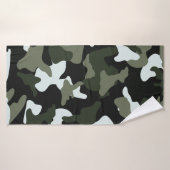 motif de l'armée de camouflage blanc vert (Serviette de bain)