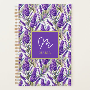 Motif de lavande violet étonnant Monogramme