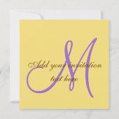 Motif de léopard de Monogramme violet Faire-part d (Dos)