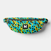 Motif de léopard turquoise abstrait cool Monogramm (Poser)