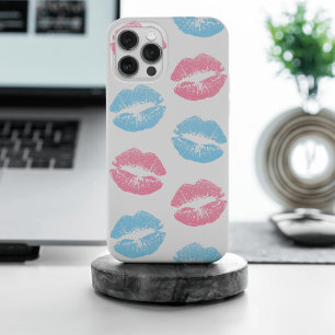 Motif de lèvres bleues et roses, Lipstick, Baiser