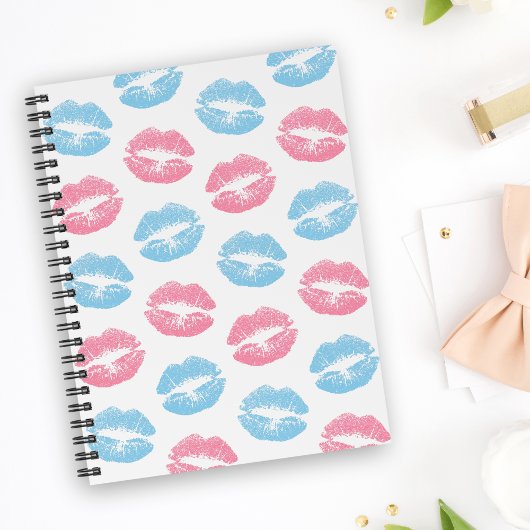 Motif de lèvres bleues et roses, Lipstick, Baiser