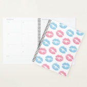 Motif de lèvres bleues et roses, Lipstick, Baiser (Devant avec enveloppe)