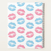 Motif de lèvres bleues et roses, Lipstick, Baiser (Dos)