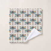Motif de libellule coloré (Gant de toilette)