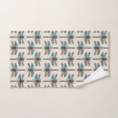 Motif de libellule coloré (Serviette à main)