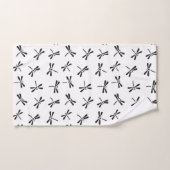Motif de libellules japonais, noir et blanc (Serviette à main)