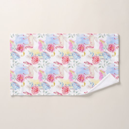 Motif de licorne et de Pegasus d'aquarelle (Serviette à main)