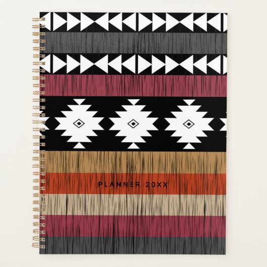 Motif de lignes géométriques colorées natives (Devant)