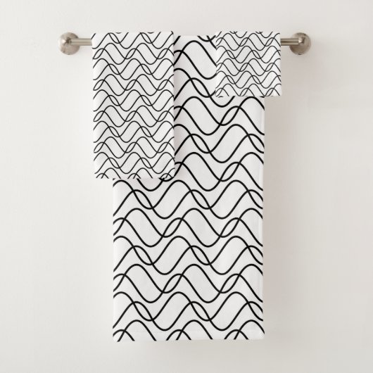 Motif de lignes Wavy en noir et blanc (En situation)