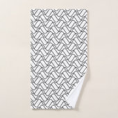Motif de lignes Wavy en noir et blanc (Serviette à main)