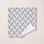 Motif de lignes Wavy en noir et blanc (Gant de toilette)