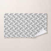 Motif de lignes Wavy en noir et blanc (Serviette à main)
