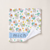 Motif De Llamas, Alpacas, Fleurs, Votre Nom (Gant de toilette)