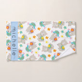 Motif De Llamas, Alpacas, Fleurs, Votre Nom (Serviette à main)