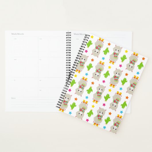 Motif De Llamas, Cute Llamas, Alpacas, Cactus (Devant avec enveloppe)