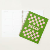 Motif de l'organisation pour le rose vert À damier (Devant avec enveloppe)