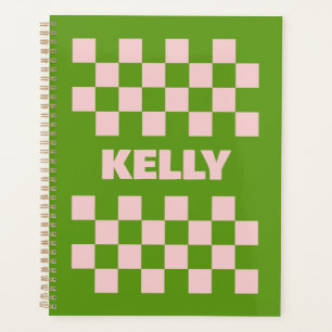 Motif de l'organisation pour le rose vert À damier