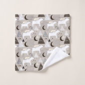 Motif de l'ours de bois du mignon Doodland (Gant de toilette)